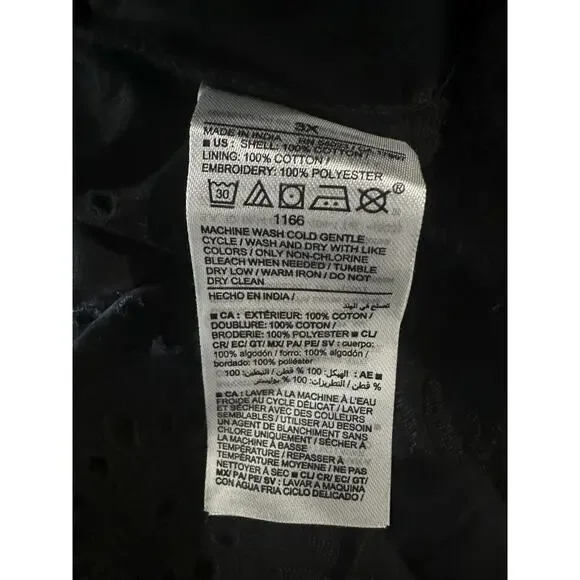 NWT Old Navy Cold Shoulder Maxi Swing Dress Black Ruffle Cotton Plus Size 3X - Picture 10 of 12